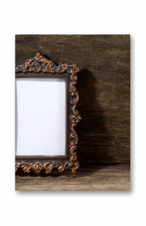 Retro frame for photo on wooden