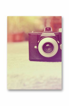 vintage retro camera with color filters