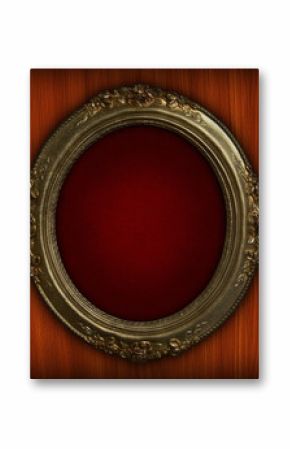 Old antique frame on a wood background