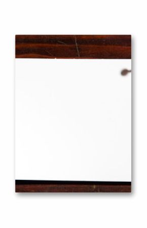white frame  nail to wooden background