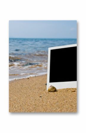 Photo card on sand beach