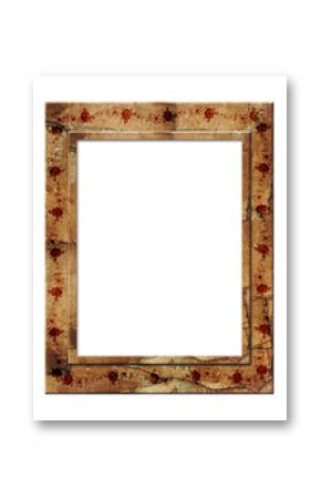 Picture gold frame on the white isolated background