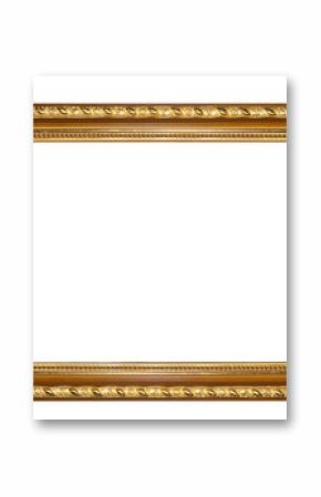 Gold vintage frame isolated on white background