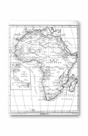 Map of Africa, 19th century illustration