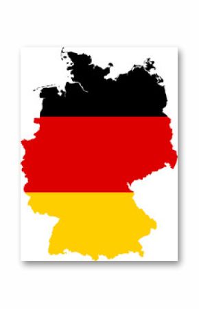 Germany Map Flag. German Border Boundary Country Shape Nation National Outline Atlas Flag Sign Symbol Banner. Deutschland Transparent PNG Flattened JPG Flat JPEG