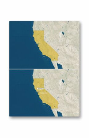 The map of California with text, textless