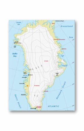 Vector map of the autonomous state of Greenland