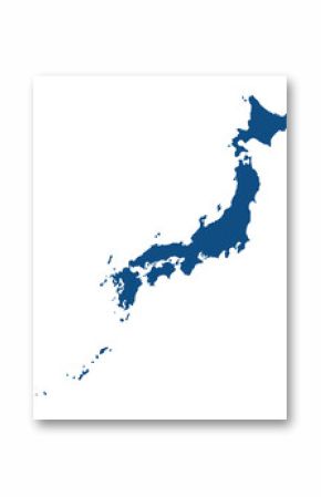 Japan map blue color with Okinawa Islands. 