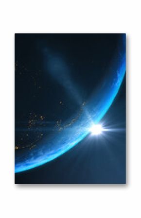 地球　太陽光フレア　背景素材　背景宇宙 / Earth