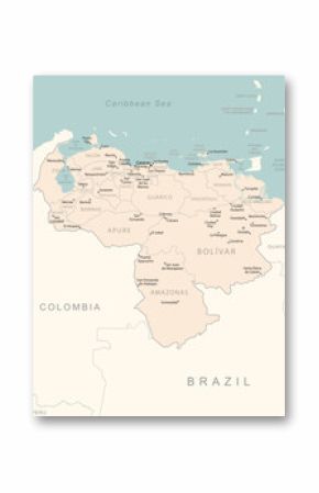 Venezuela - detailed map with administrative divisions country.