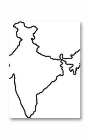India map vector illustration. black color on white background