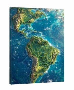 An earthly globe with heightened topography relief. comprehensive physical map of the planet.