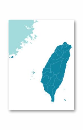 Taiwan and Taiwan Strait map illustration
