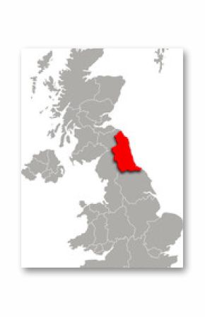 north east map ADMINISTRATIVE DIVISIONS of UNITED KINGDOM 3d isometric map