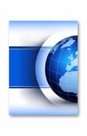 Blue world globe design concept