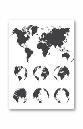 Set of world map