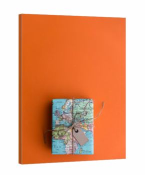 Gift wrapped in vintage map