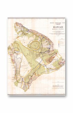 Old Map of the Island of Hawaii 1901, Land Office