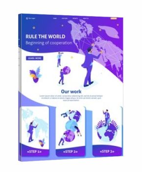 Isometric Businessman Running the Map World