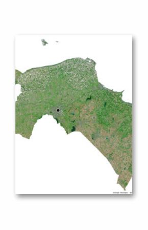 Groningen, province of Netherlands, on white. Satellite