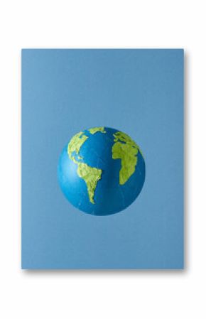 World map of planet earth land shape in recycled papercut craft