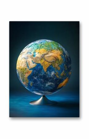 Earth Globe with World Map, and 3D Render.