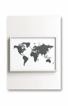 Simple world map graphic art print