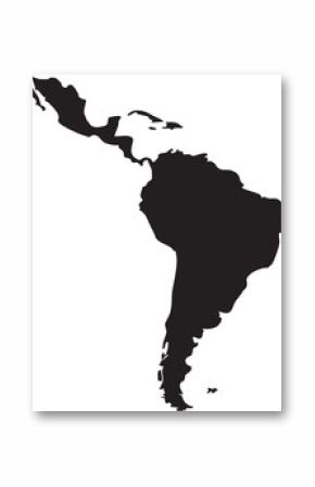 Vector Map of Latin America Silhouette