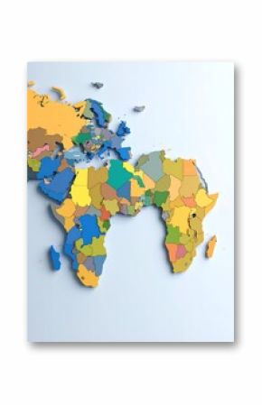 Colorful 3D world map