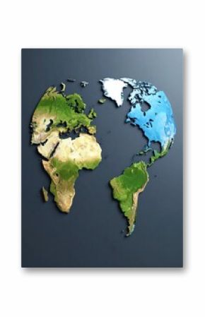 Detailed 3D world map