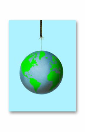 Globe hanging symbolizing ecology and sustainability
