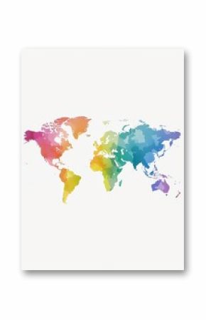 Elegant minimalist world map outline featuring major cities in soft watercolor style