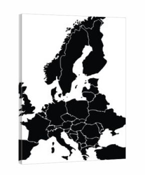 High quality map Europe with borders of the regions