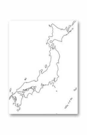 map of japan outlines vector design