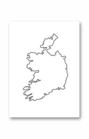 Ireland country map simple hand drawn outline vector illustration, Republic of Ireland blank template for design, educational purposes