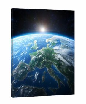 Europe from Space with Sunrise.