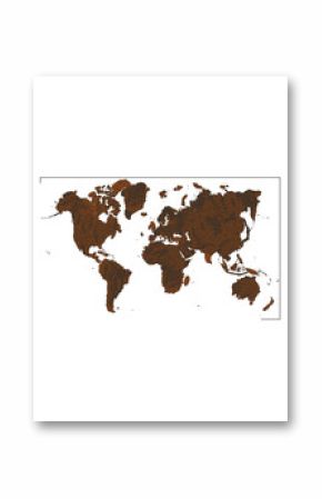 Coffee bean world map