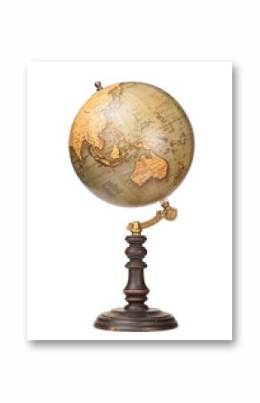 old style world globe isolated