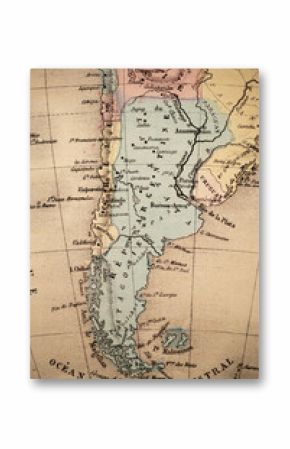 South America, Patagonia, Argentina, Uruguay, Austral Ocean   Atlas Classique circa 1869   Antique Map 