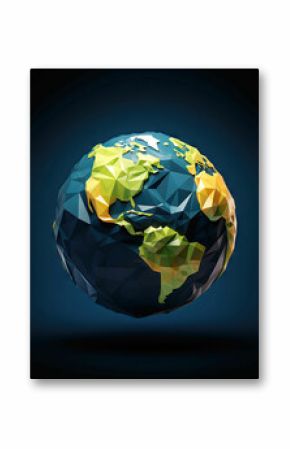 colorful planet earth globe - poly
