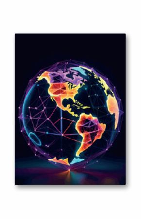 global network connection. global world map concept. 3d rendering global network connection. global world map concept. 3d rendering abstract global network with world map