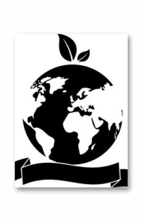 Black and white label icon. Earth day concept world environment day badge on white background, ecological and environmental icons for earth day or ecology