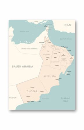 Oman - detailed map with administrative divisions country.
