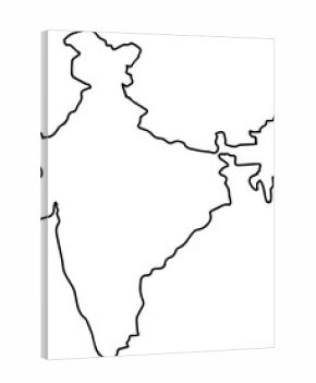 Indian map icon, outline style white background