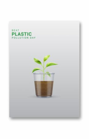 Plastic Pollution day, World Environment Day, Stop trashing our Earth, 3D Illustration