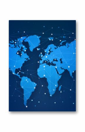 Abstract technology background of world map