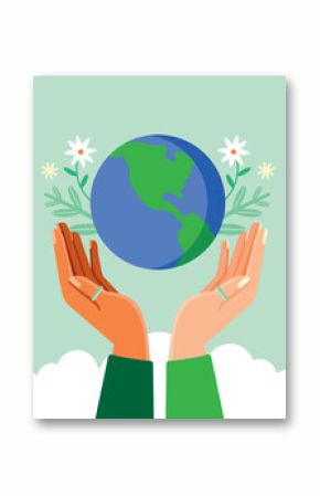 Two hands hold up the Earth—a symbol of shared responsibility and collective care. Let's hold the world together. .  UnitedForEarth  HandInHand  PlanetProtectors