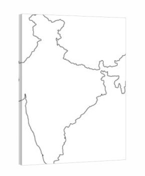 Transparent outline map of India