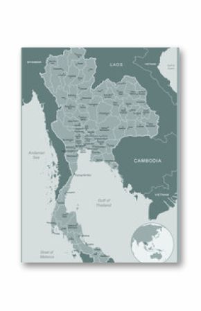 Thailand - detailed map with administrative divisions country. Vector illustration