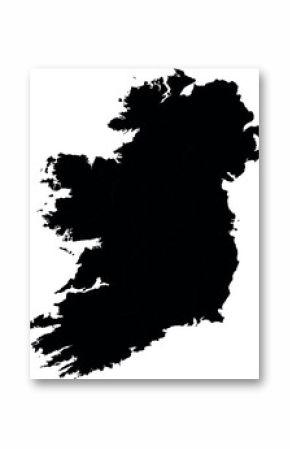 Vector silhouette map of ireland